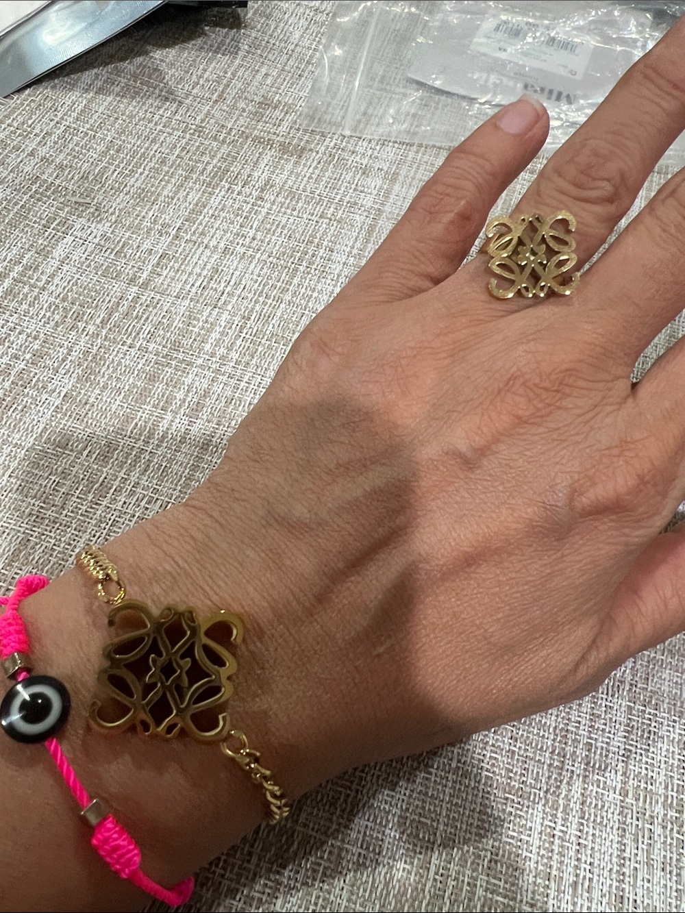 Gold Filigree Openwork Statement Ring — Gold Tone